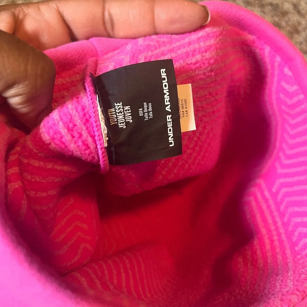 Under Armour Beanie ColdGear Infrared Storm 1 Youth Pink Hat‎